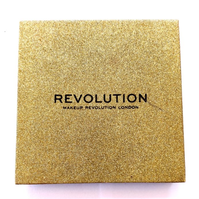 Makeup Revolution Pressed Glitter Palette Midas Touch Review, Swatches packaging