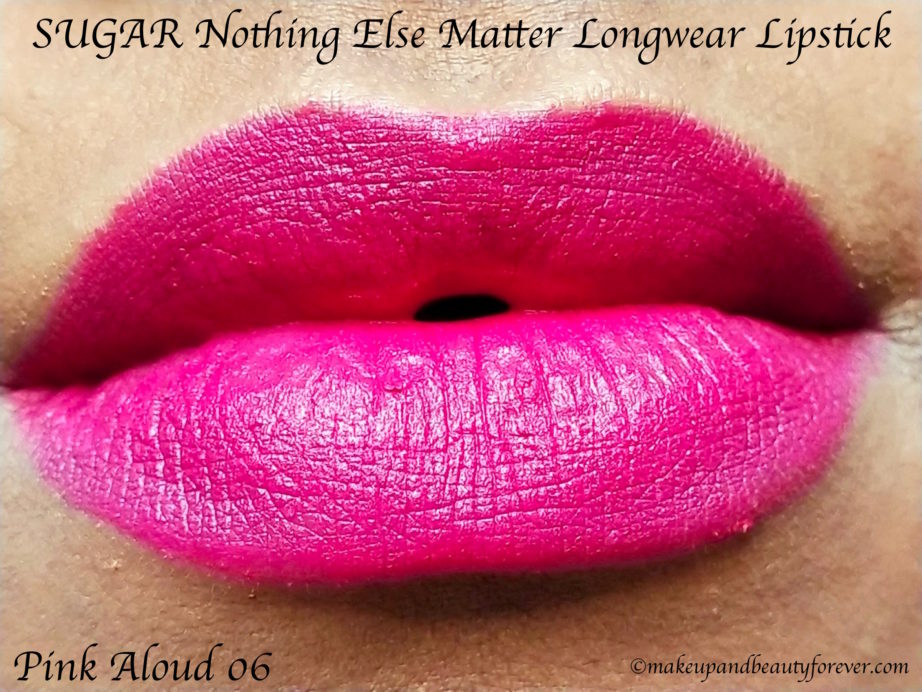 Sugar Pink Aloud 06 Nothing Else Matter Longwear Lipstick Review, Swatches on Lips MBF