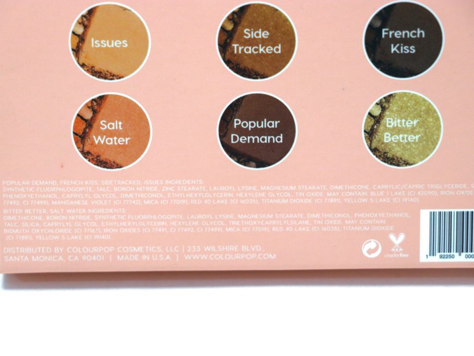 ColourPop Take Me Home Shadow Palette Review, Swatches Ingredients