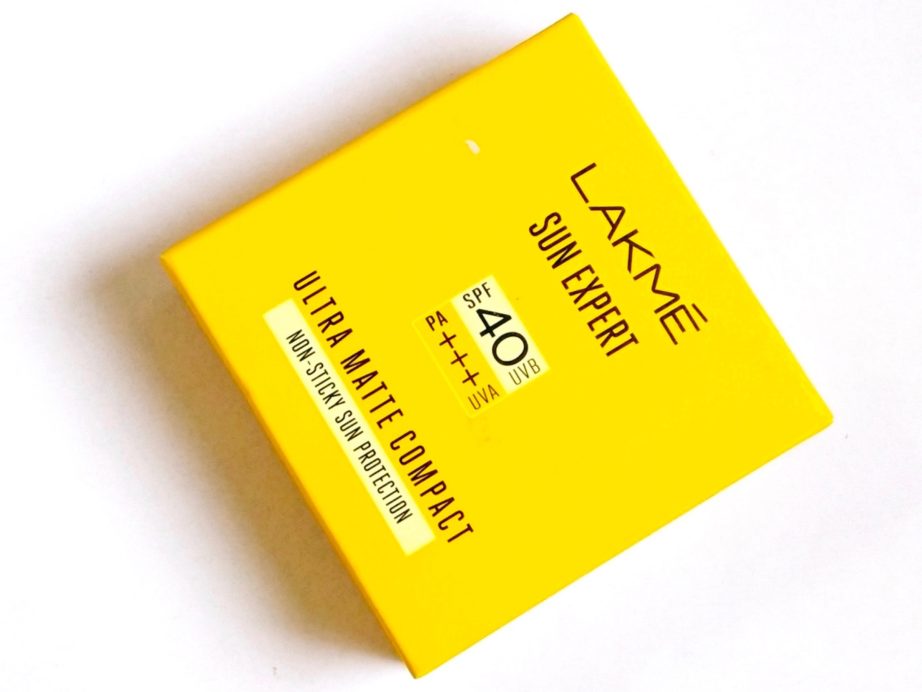 Lakme Sun Expert Ultra Matte SPF 40 Pa+++ Compact Review, Swatches packaging