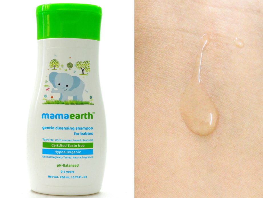 Mamaearth Gentle Cleansing Shampoo For Babies Review swatch