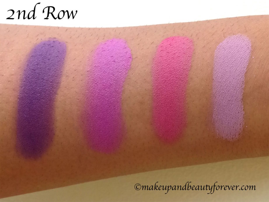 NYX Brights Ultimate Shadow Palette Review, Swatches 2nd row