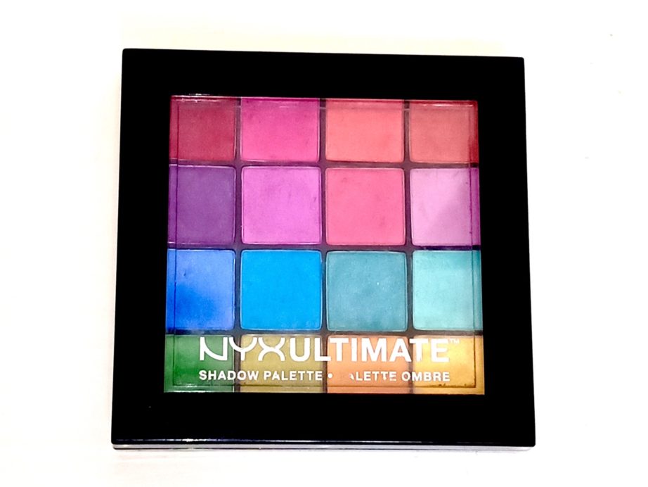 NYX Brights Ultimate Shadow Palette Review, Swatches outside