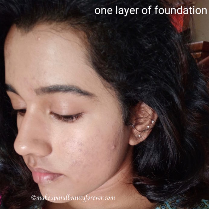Nykaa SkinShield Anti-Pollution Matte Foundation Review, Swatches - Golden Hour 10 one layer
