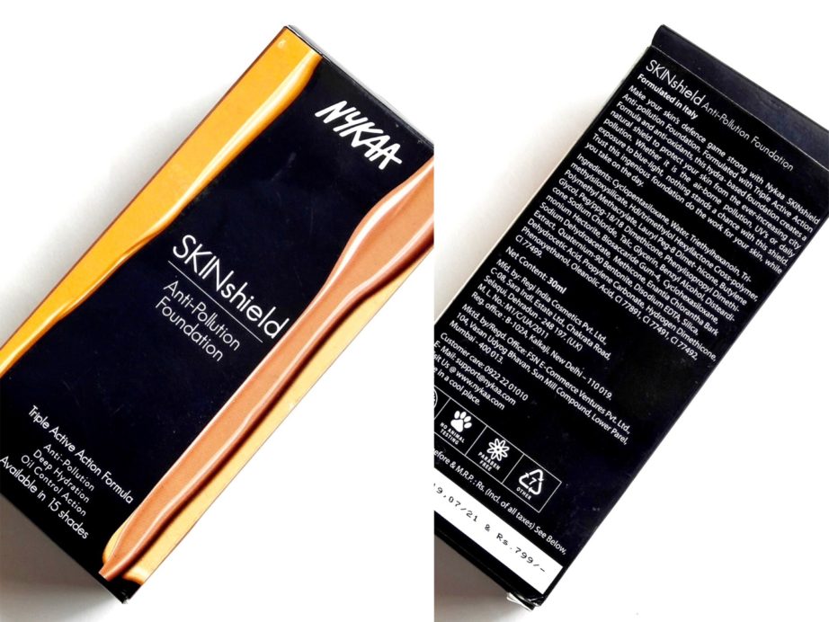 Nykaa SkinShield Anti-Pollution Matte Foundation packaging