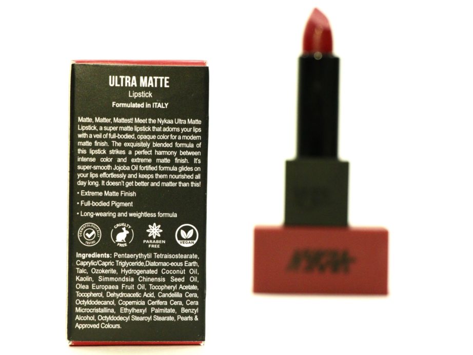 Nykaa Ultra Matte Lipstick Coco 17 Review, Swatches Ingredients