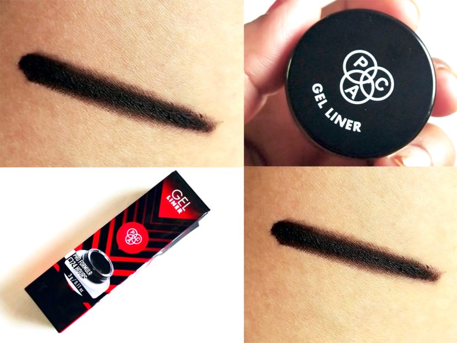 PAC Gel Eye Liner Review, Swatches skin