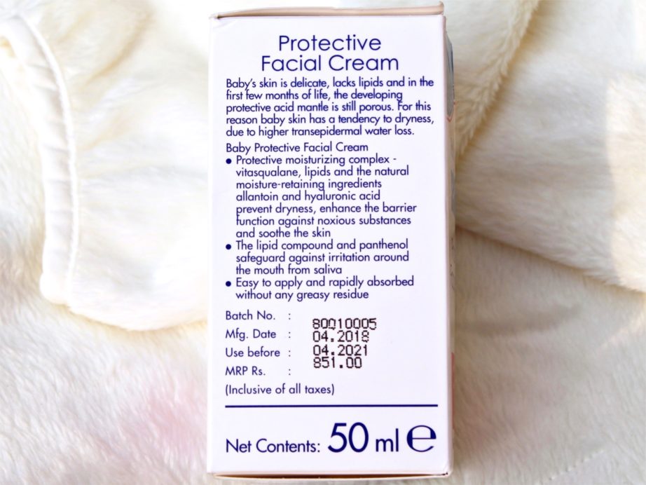Sebamed Baby Protective Facial Cream Review details price