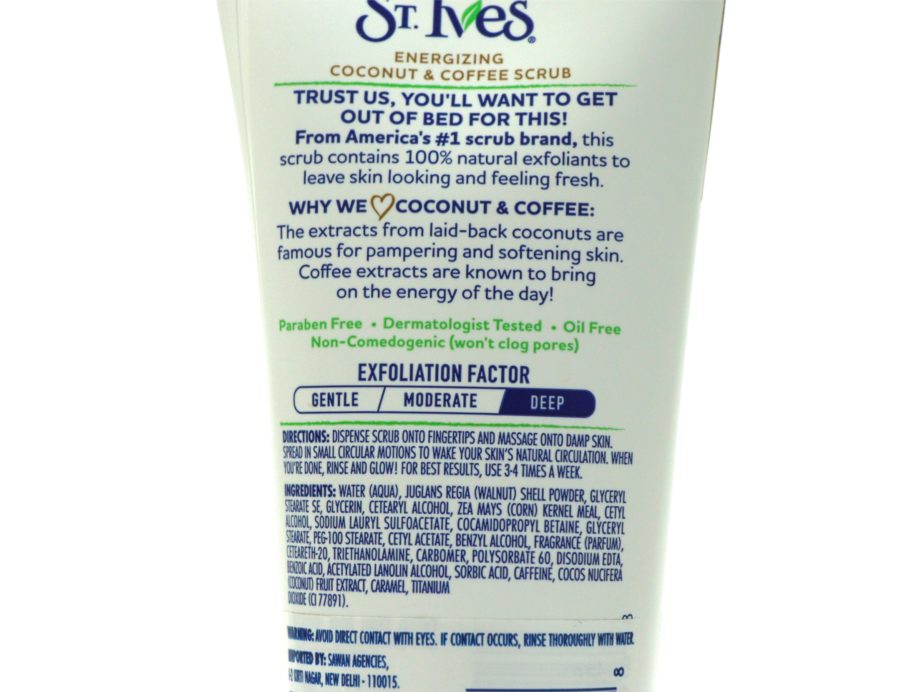St. Ives Energizing Coconut & Coffee Scrub Review information