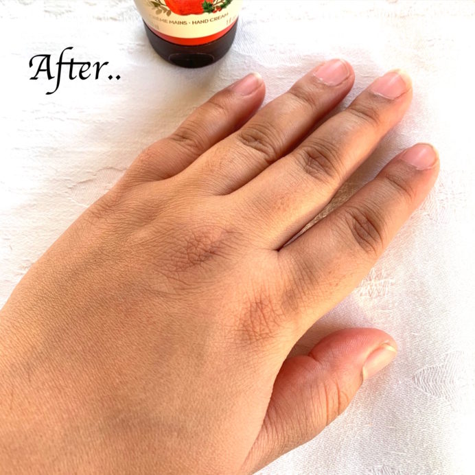 Yves Rocher Pomme Rouge Red Apple Hand Cream Review after