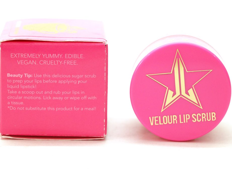 Jeffree Star Velour Lip Scrub Hot Cocoa Peppermint Review how to use