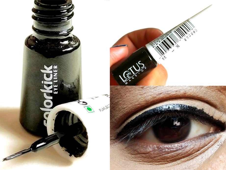 Lotus Makeup Colorkick Insta Shine Liquid Eyeliner Review, Swatches