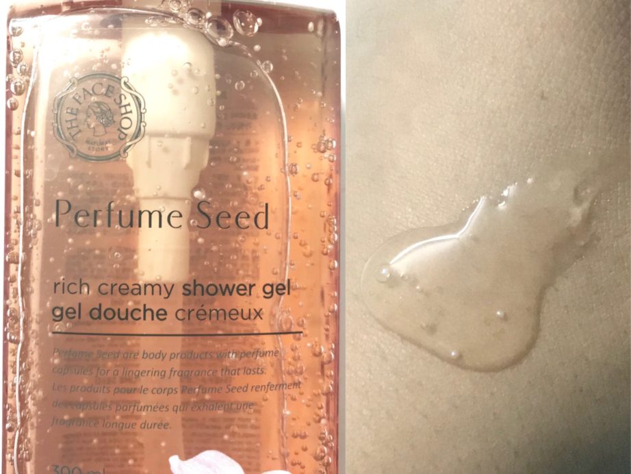 The Face Shop Perfume Seed Rich Creamy Shower Gel Review swatch