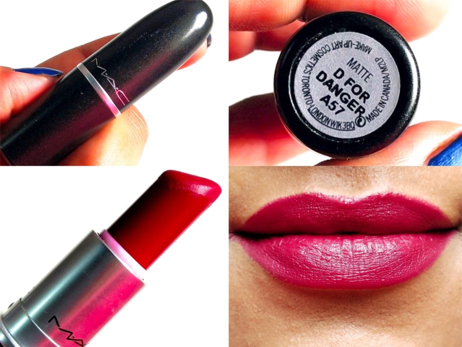 MAC D for Danger Matte Lipstick Review, Swatches MBF