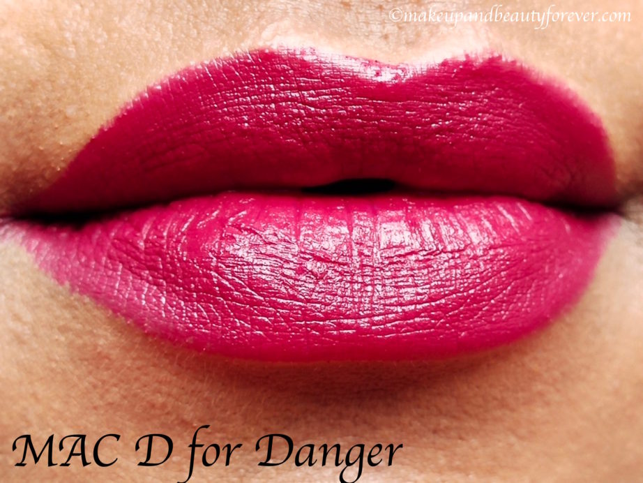 MAC D for Danger Matte Lipstick Review, Swatches on Lips Blog MBF