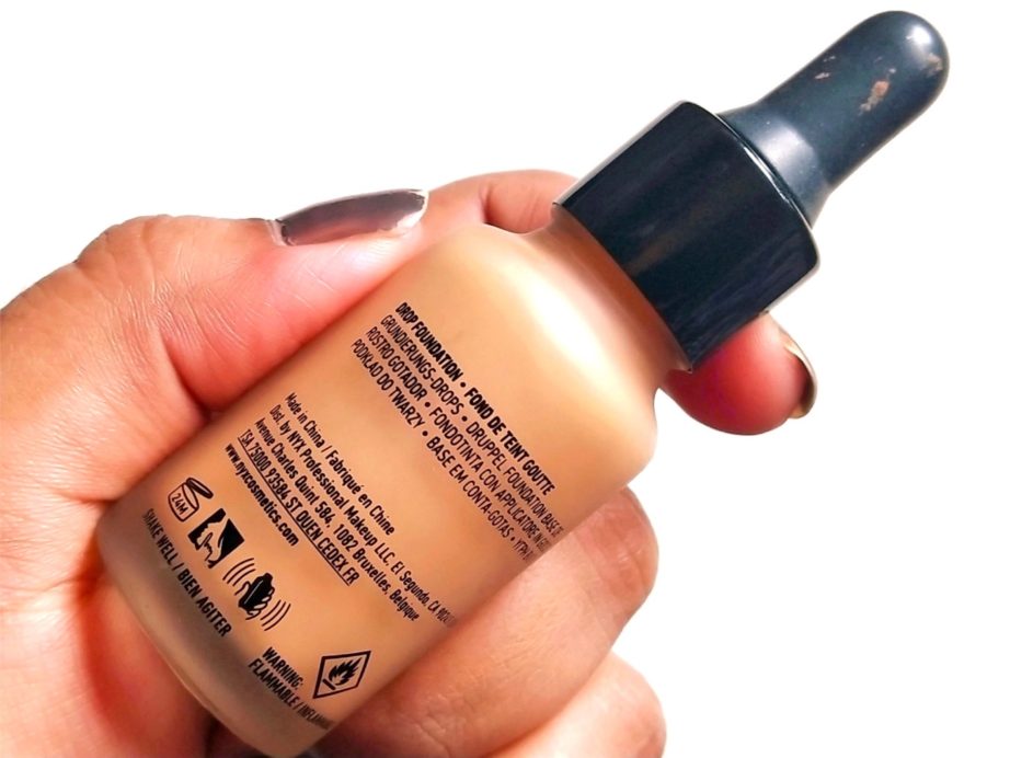 NYX Total Control Drop Foundation Review, Swatches details