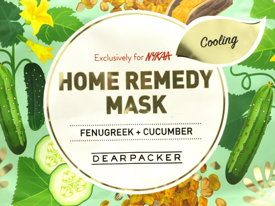DearPacker Fenugreek + Cucumber Home Remedy Cooling Mask Review front