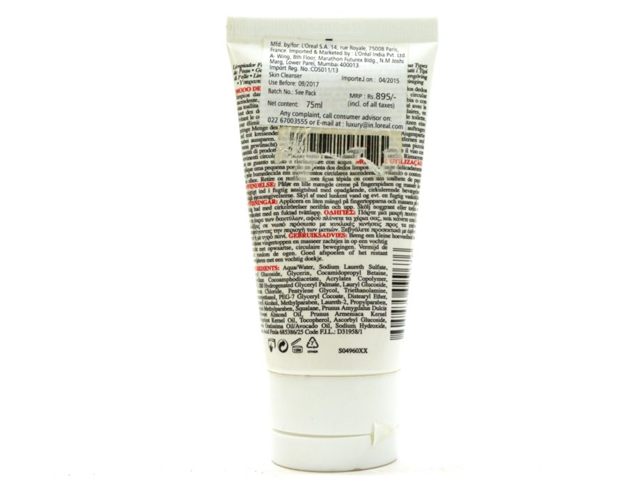 Kiehl's Ultra Facial Cleanser Review, Swatches back