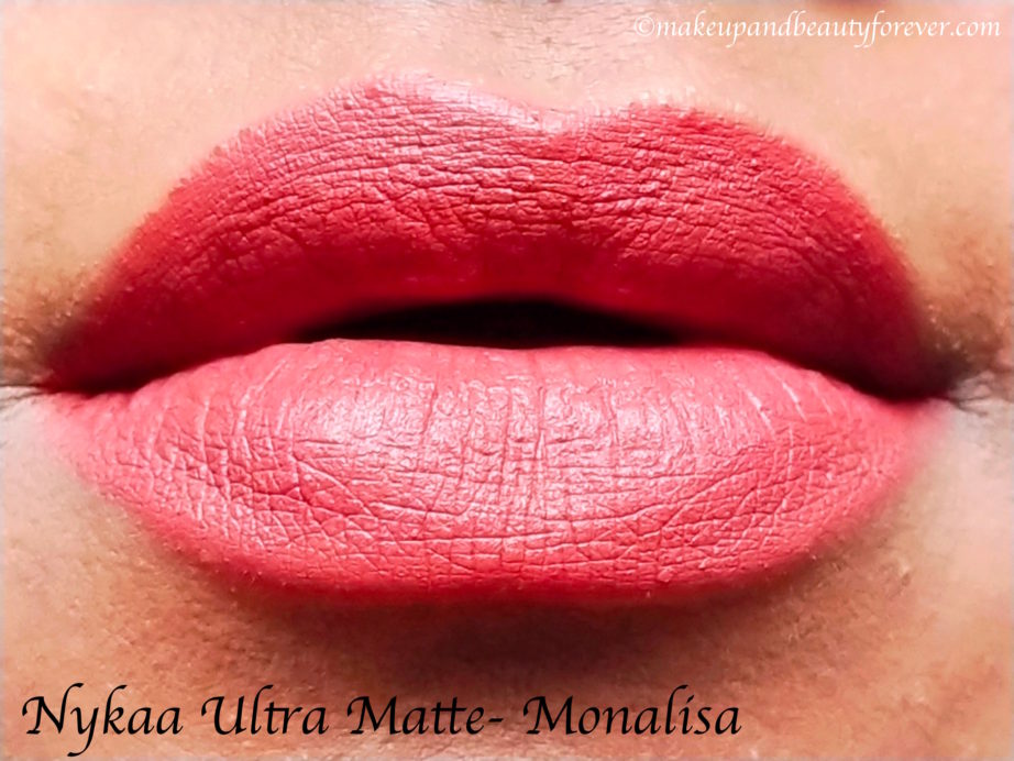 Nykaa Ultra Matte Lipstick Monalisa 09 Review, Swatches on Lips