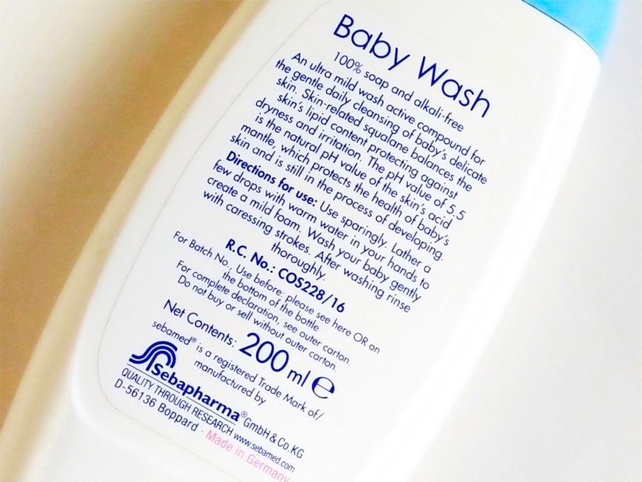 Sebamed Extra Soft Baby Wash Review back