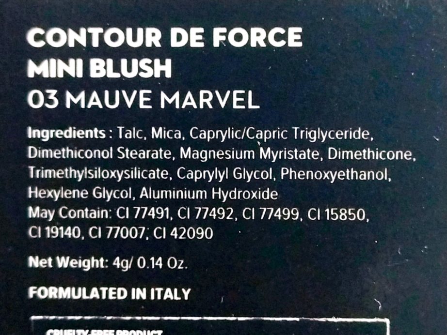 SUGAR Contour De Force Mini Blush 03 Mauve Marvel Review, Swatches Ingredients