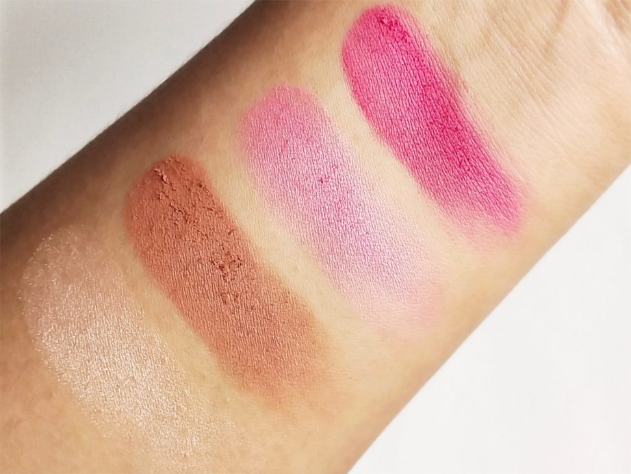 L.A. Girl Glam Beauty Brick Blush Collection Review, Swatches on skin