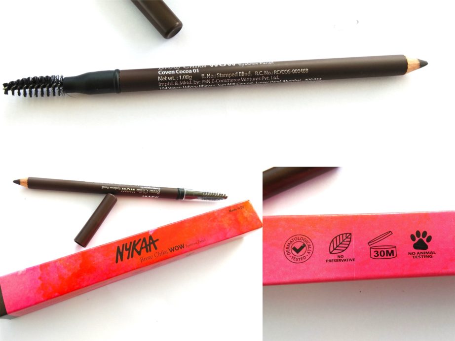 Nykaa Brow Chika WOW Eyebrow Pencil Coven Cocoa 01 Review, Swatches MBF
