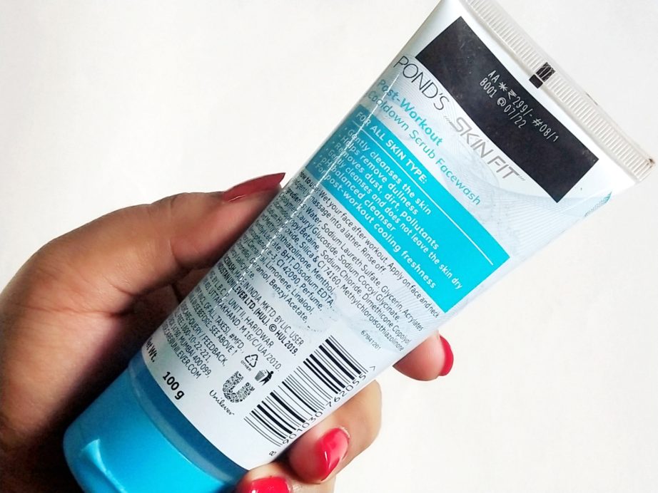 Ponds Skin Fit Post Workout Cooldown Scrub Facewash Review info