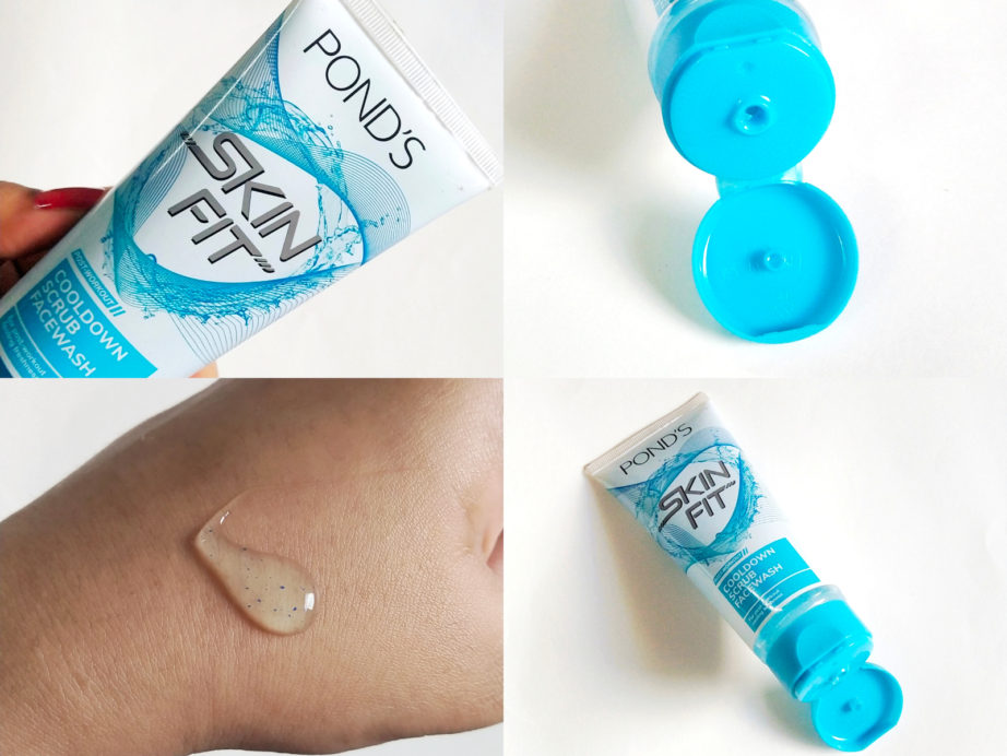 Ponds Skin Fit Post Workout Cooldown Scrub Facewash Review swatches