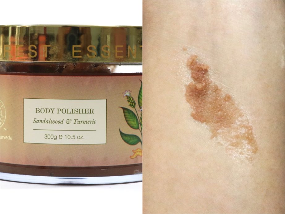 Forest Essentials Body Polisher Sandalwood & Turmeric Review Swatch