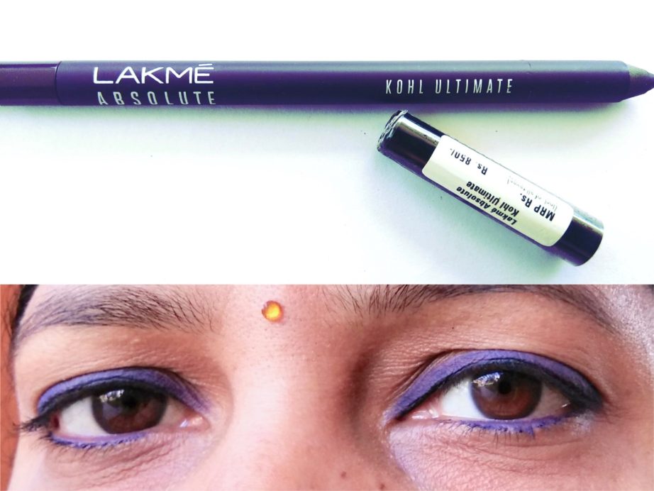 Lakme Absolute Kohl Ultimate Kajal Royal Purple Review, Swatches MBF Blog