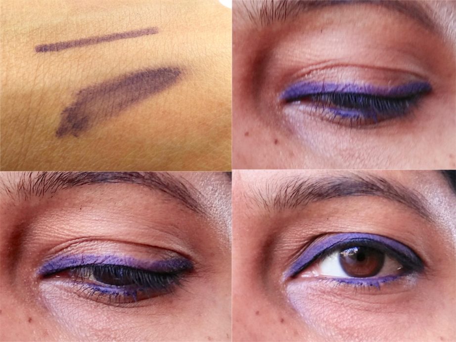 Lakme Absolute Kohl Ultimate Kajal Royal Purple Review, Swatches on eyes