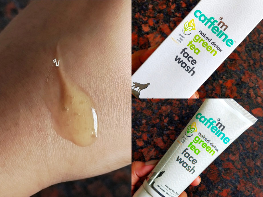 MCaffeine Naked Detox Green Tea Face Wash Review swatches