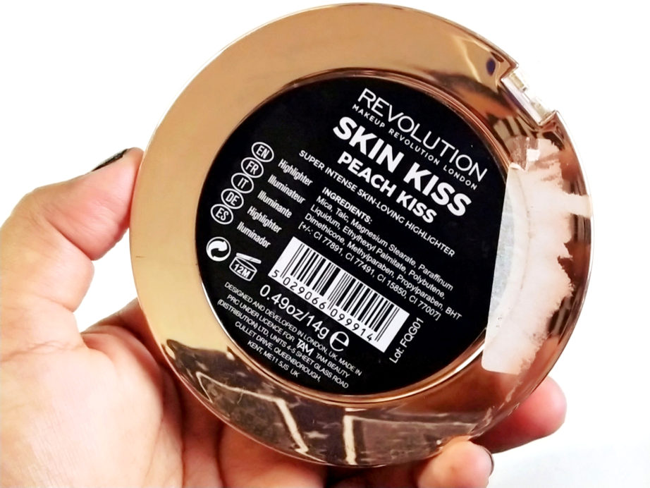 Makeup Revolution Skin Kiss Highlighter Peach Kiss Review, Swatches info