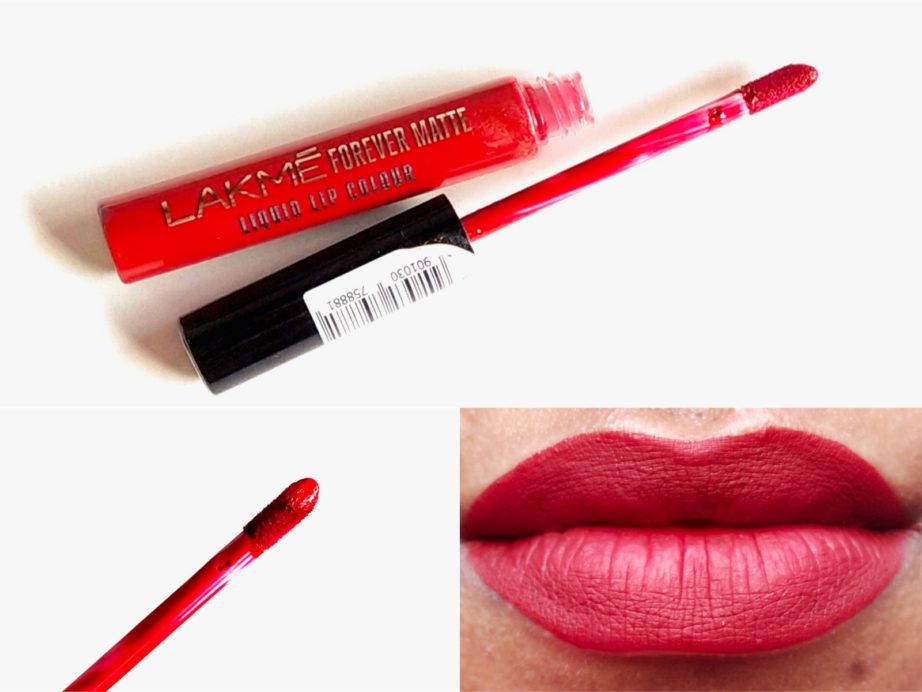 Lakme Crimson Rose Forever Matte Liquid Lip Colour Review, Swatches