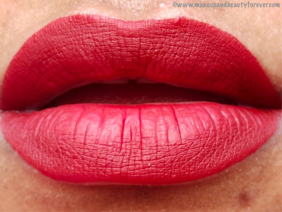 Lakme Crimson Rose Forever Matte Liquid Lip Colour Review, Swatches on Lips MBF
