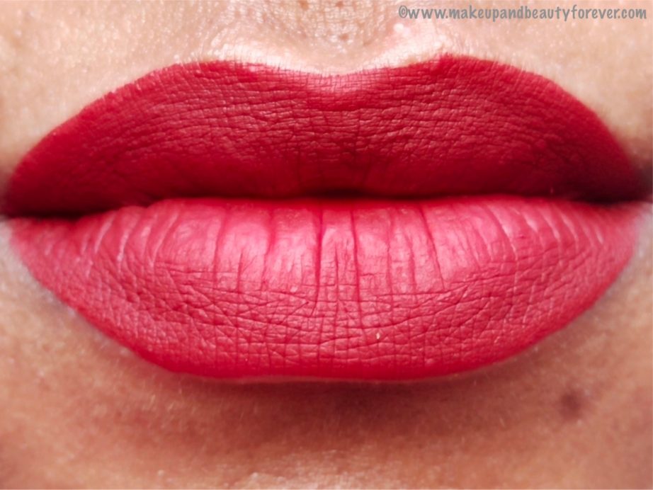 Lakme Crimson Rose Forever Matte Liquid Lip Colour Review, Swatches on Lips MBF Blog