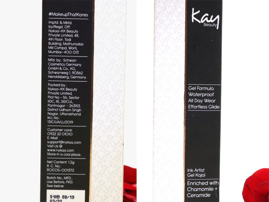 Kay Beauty Gel Kajal Onyx Review, Swatches info