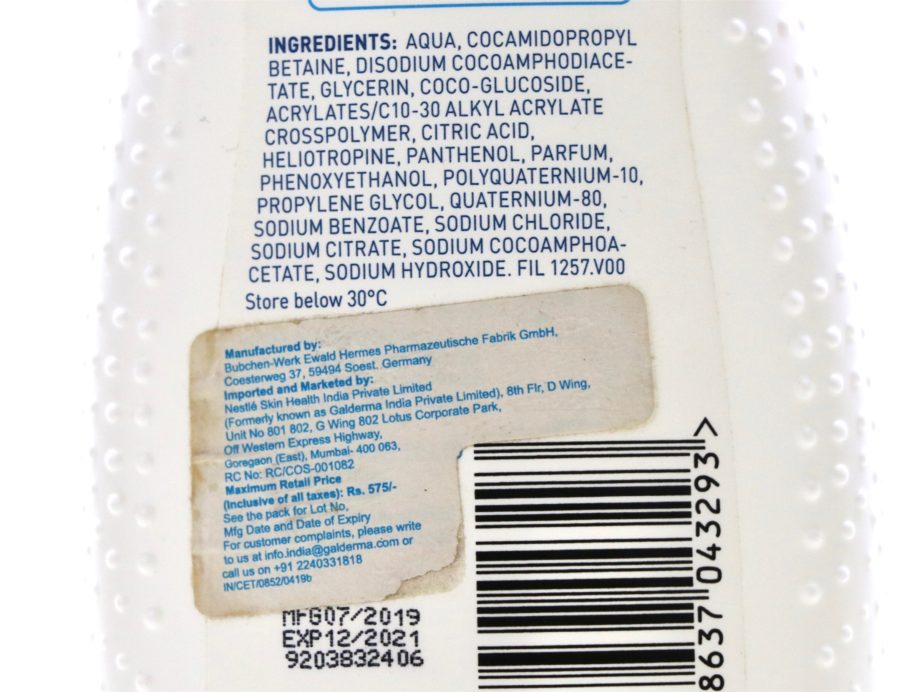 Cetaphil Baby Gentle Wash & Shampoo Review ingredients