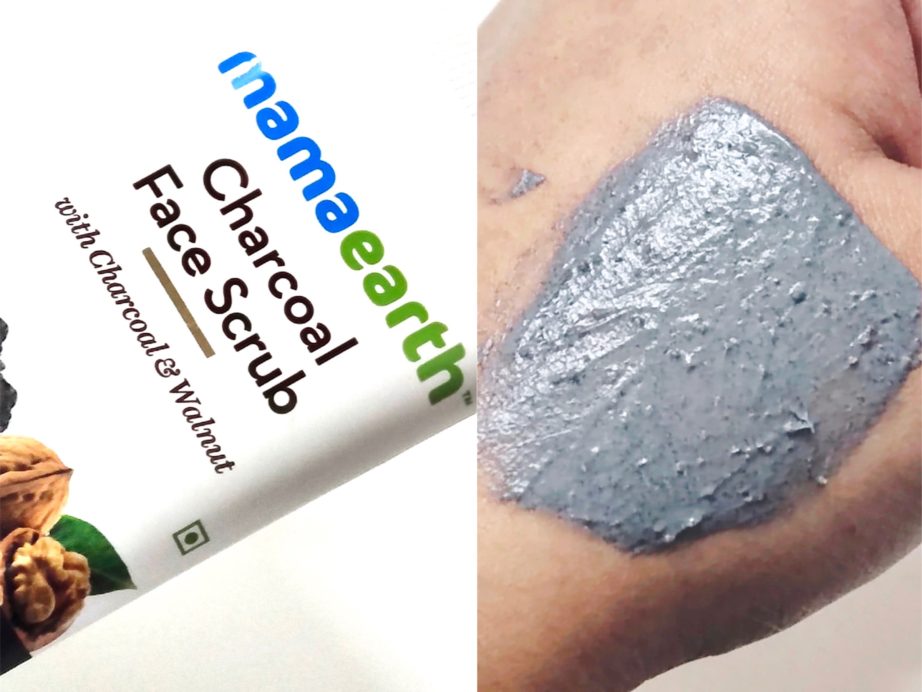 Mamaearth Charcoal Face Scrub With Charcoal & Walnut Review swatches