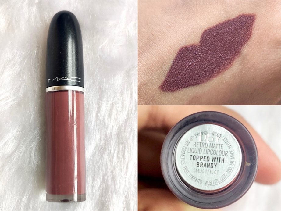 MAC Topped With Brandy Retro Matte Liquid Lipcolour Reviews, Swatches MBF