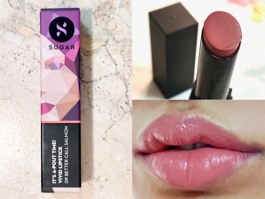 Sugar Better Call Salmon 09 Its A-Pout Time Vivid Lipstick Review, Swatches