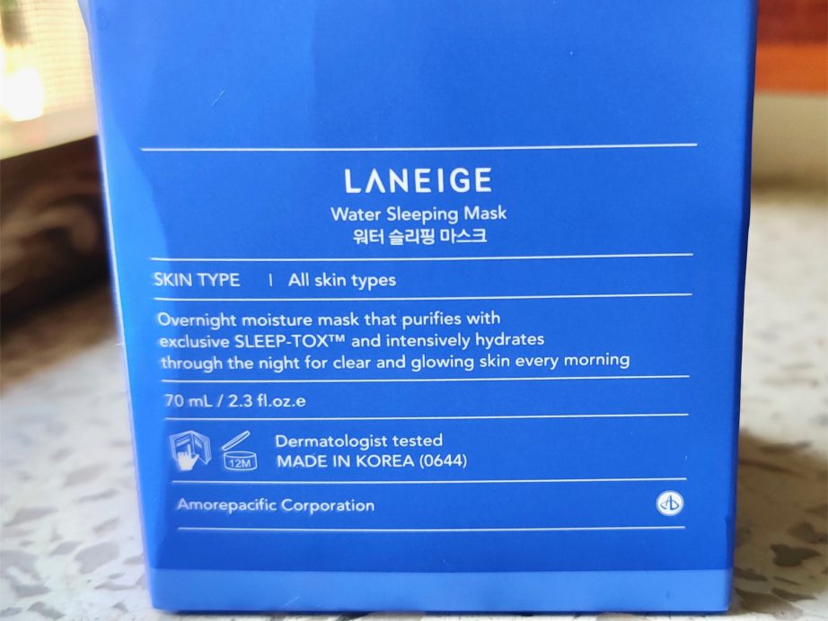 Laneige Water Sleeping Mask Review details