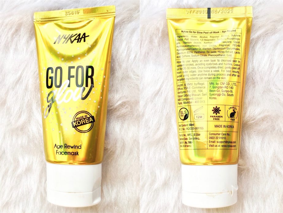Nykaa Go For Glow Peel off Mask Age Rewind Review MBF Blog