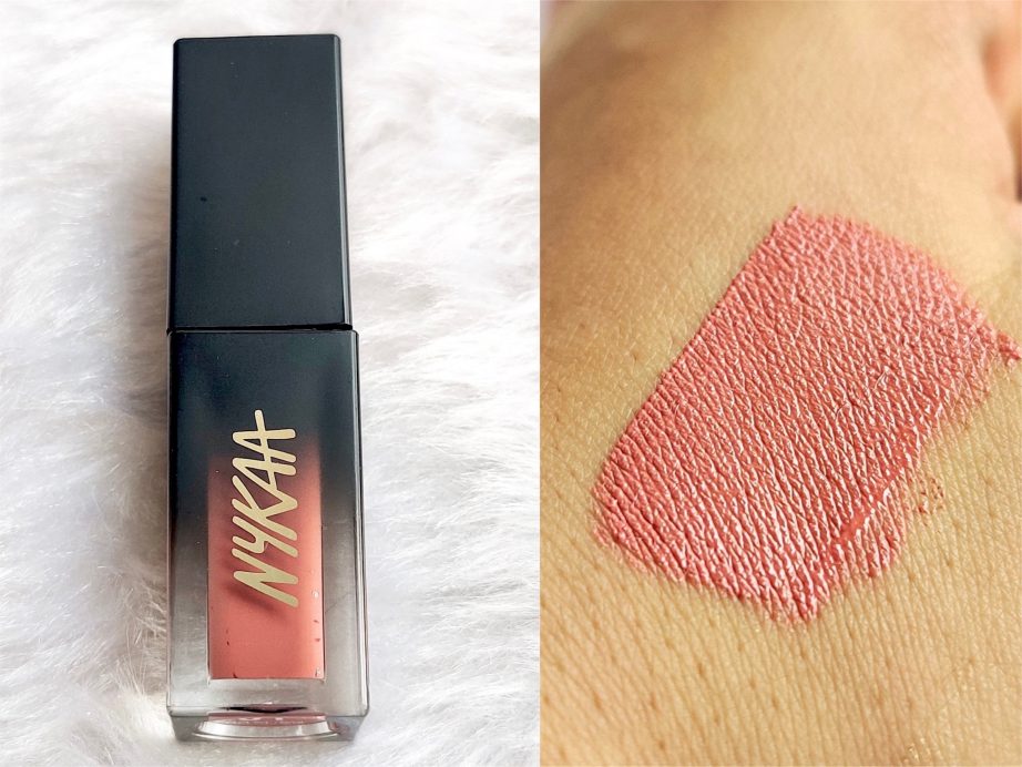 Nykaa Goals Get Set Matte Demi Matte Lip Cream Liquid Lipstick Review, Swatches skin