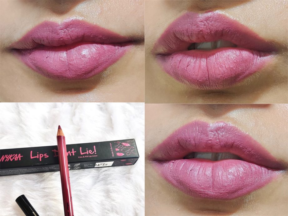 Nykaa Heartbreaker 07 Lips Don't Lie Line & Fill Lip Liner Review, Swatches on Lips