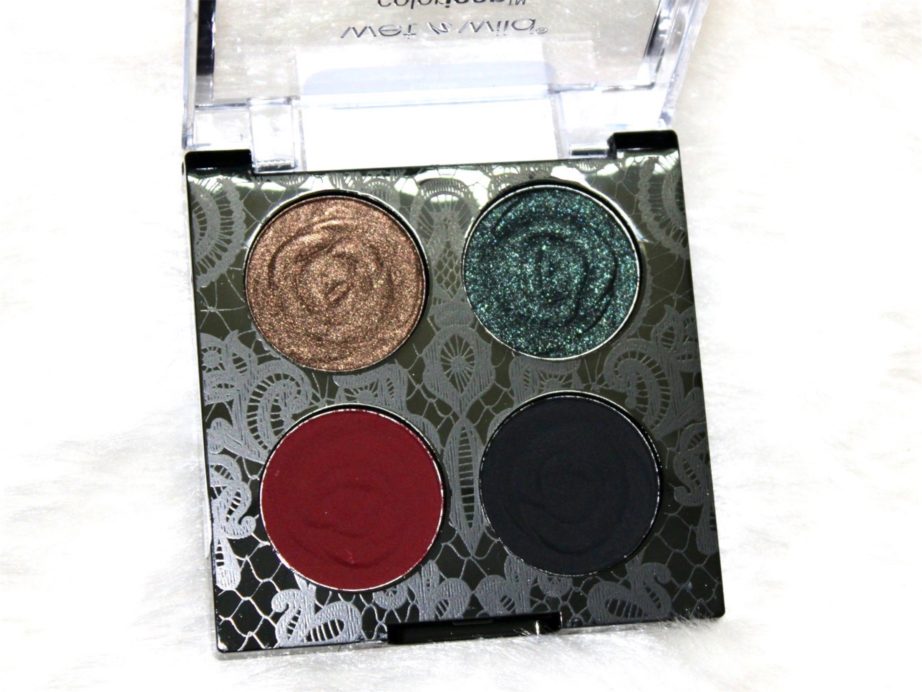 Wet n Wild Rebel Rose Color Icon Eyeshadow Quad House of Thorns Review, Swatches MBF Blog