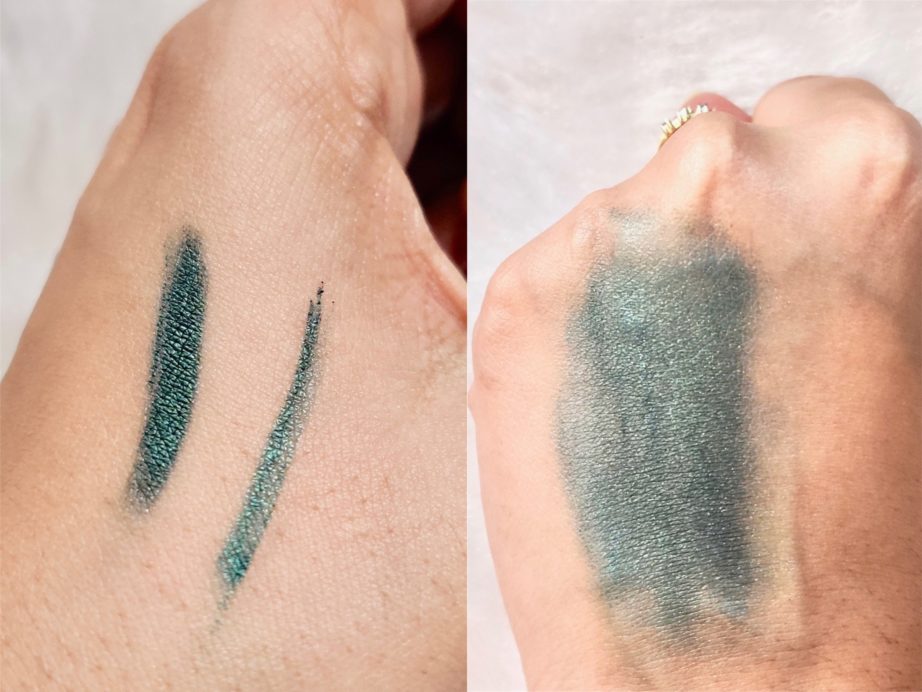 Faces Forest Green Eye Pencil Review, Swatches skin