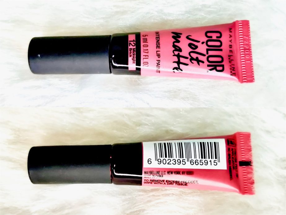 Maybelline Midnight Brick 12 Color Jolt Matte Intense Lip Paint Review, Swatches blog MBF