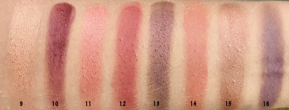 NYX Warm Neutrals Ultimate Shadow Palette Review, Swatches 9 to 16